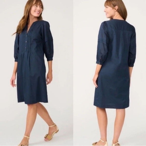 J Mclaughlin Navy Blue Sabina Shirt Dress. 100% cotton lined. Size XS - Picture 1 of 7